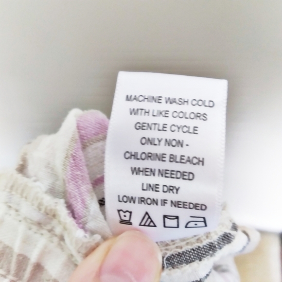 Unbranded Pastel Pink Gray and White Striped Linen Blend Pants Size XL - Picture 6 of 7